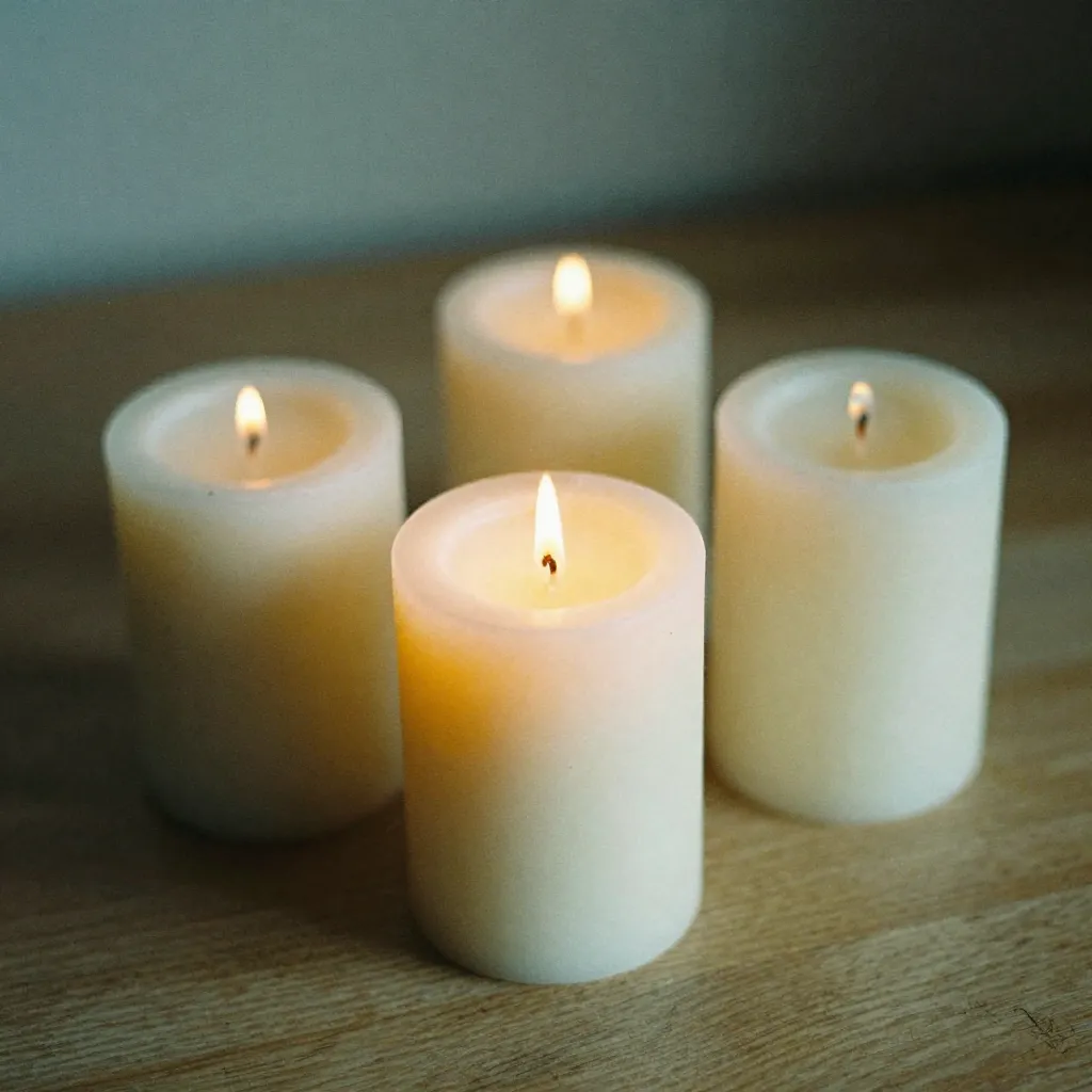 Handgjorda ljus med naturligt vax