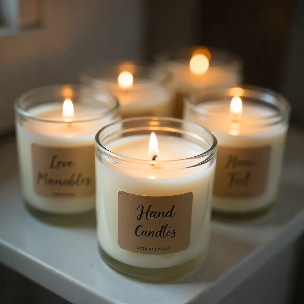 Handgjorda sojaljus i glas