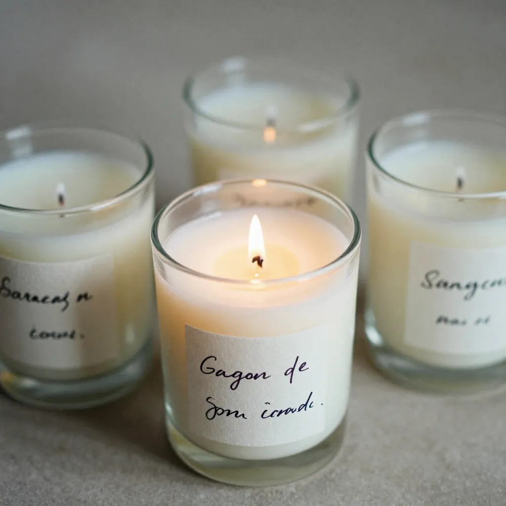 Handgjorda sojaljus i glasbehållare